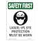 Signmission OSHA SAFETY FIRST Sign, Laser Ipl Eye Protection W/ Symbol, 7in X 5in Decal, 5" W, 7" H, Portrait OS-SF-D-57-V-11175 - alternate 1